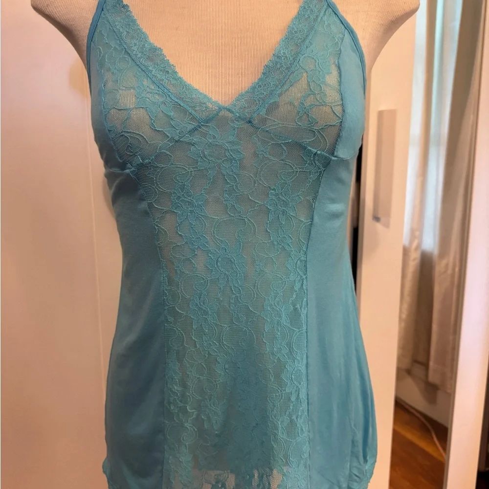 Y2K Victoria's Secret Sky Blue Lace Chemise